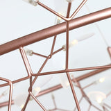 Modern Big O Firefly LED Circular Chandelier Ring Pendant Light with Leaf Accents