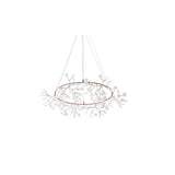 Modern Big O Firefly LED Circular Chandelier Ring Pendant Light with Leaf Accents