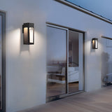 Modern Black 12W LED Outdoor Wall Sconce Waterproof Rectangular Exterior Porch Light