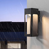 Modern Black 12W LED Outdoor Wall Sconce Waterproof Rectangular Exterior Porch Light