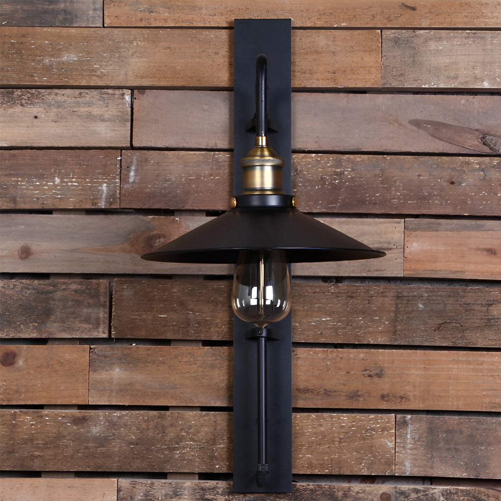 Modern Black Adjustable Industrial Wall Sconce LED Retro Iron and Glass Wall Lamp