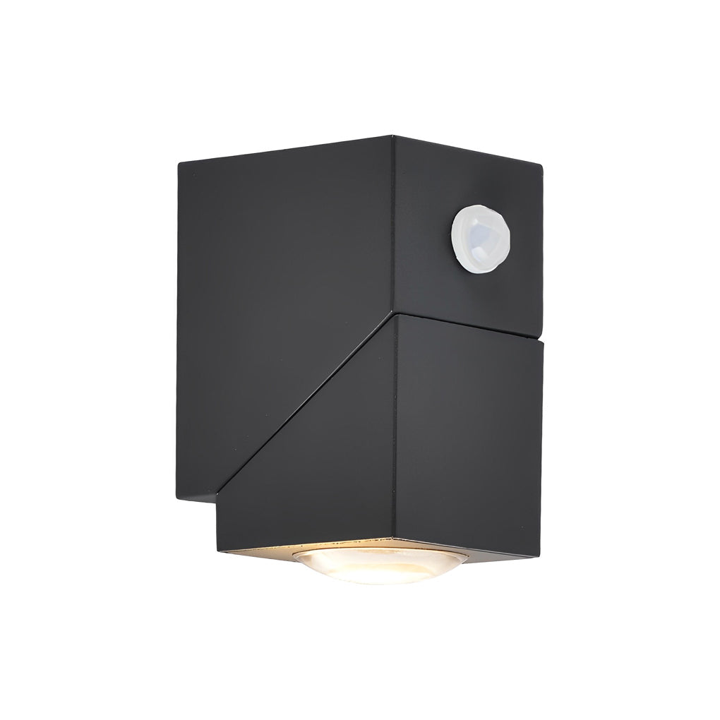 Modern Black Adjustable Motion Sensor Outdoor Wall Sconce IP64 Waterproof Up and Down Exterior Light