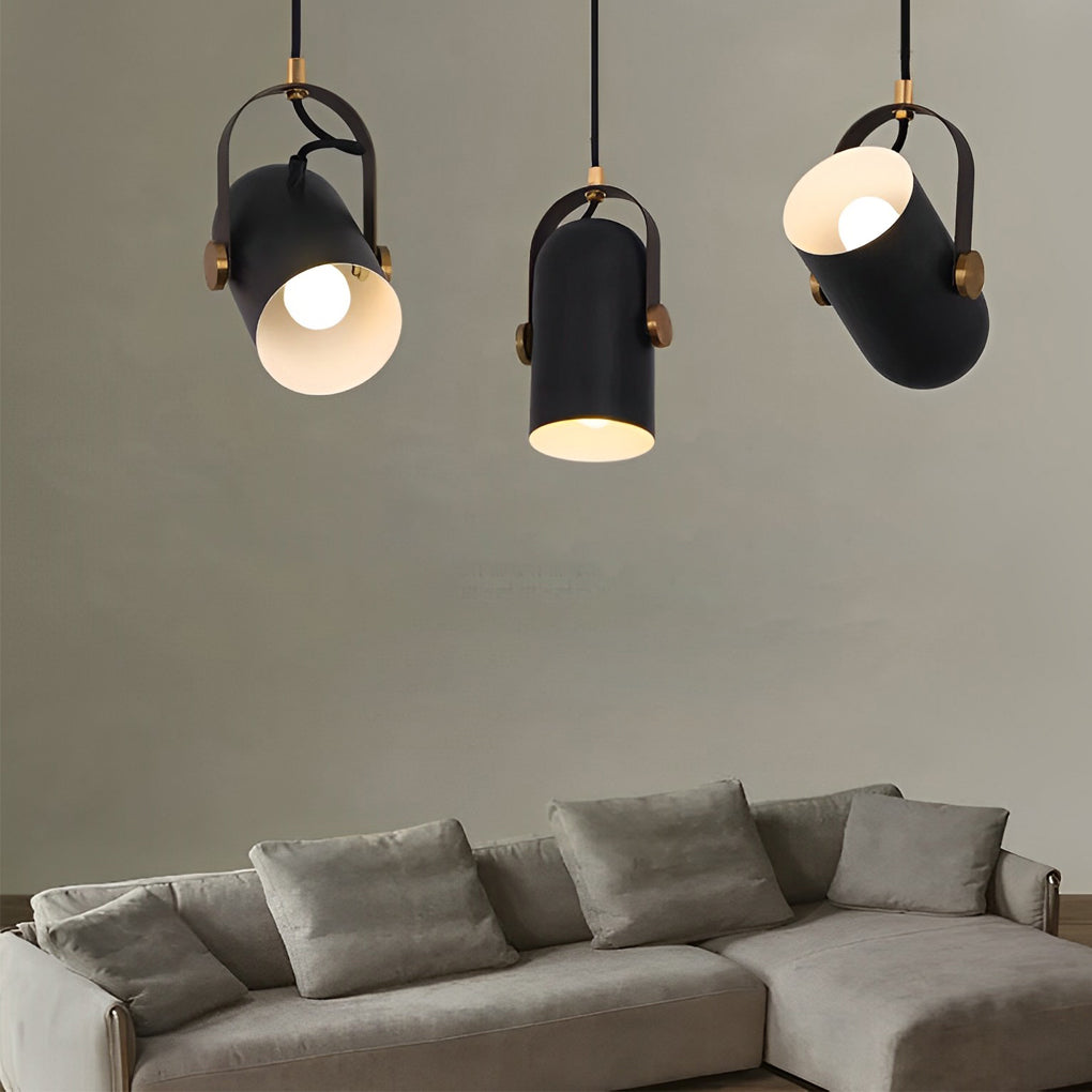 Modern Black Aluminum Alloy Industrial Pendant Light with Adjustable Lamp Head