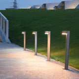 Modern Black Aluminum Alloy Solar Powered LED Lawn Light Waterproof Outdoor Pathway Lamp
