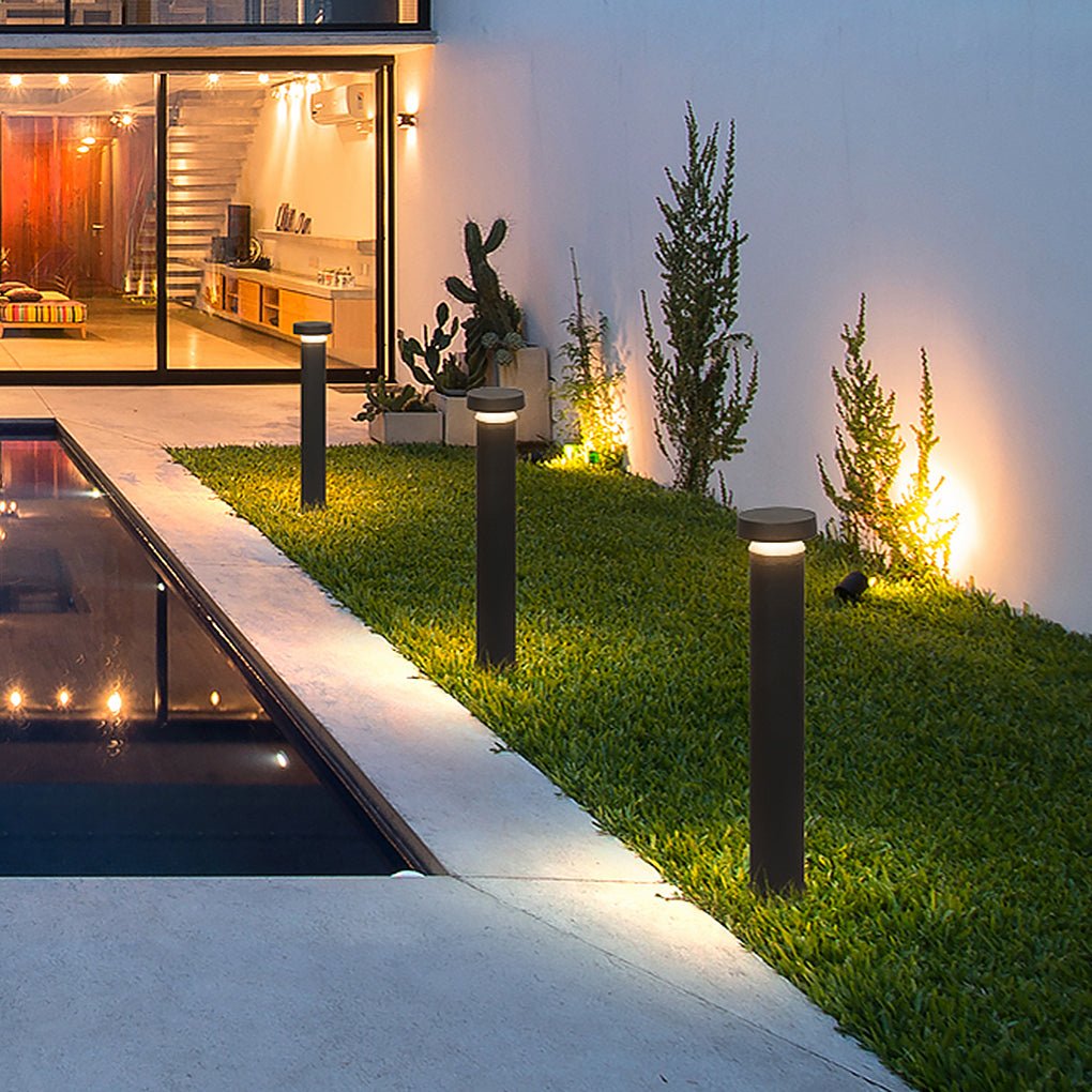 Modern Black Aluminum LED Landscape Path Light Waterproof Outdoor Garden Bollard Lamp 31 Inch
