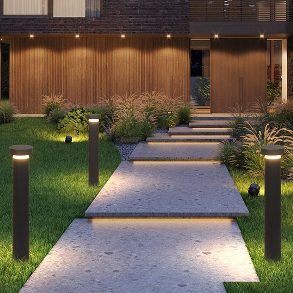 Modern Black Aluminum LED Landscape Path Light Waterproof Outdoor Garden Bollard Lamp 31 Inch