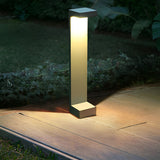 Modern Black Aluminum LED Outdoor Pathway Lights Waterproof Landscape Bollard Lamps