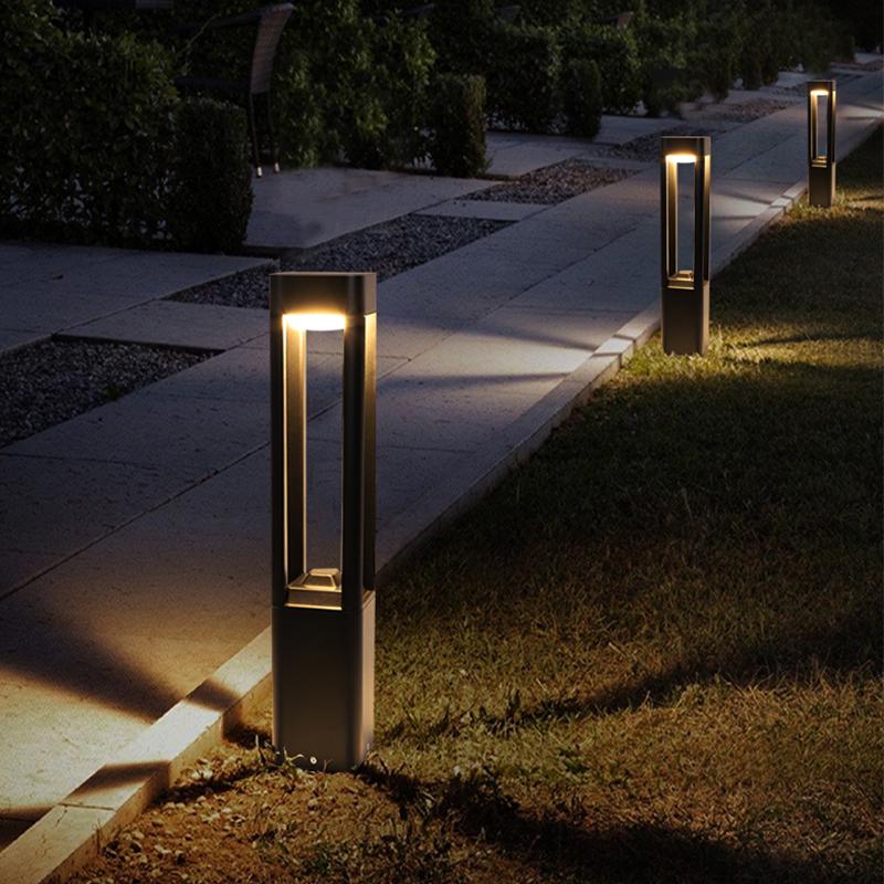 Modern Black Aluminum LED Outdoor Post Light Waterproof Landscape Garden Pathway Lamp