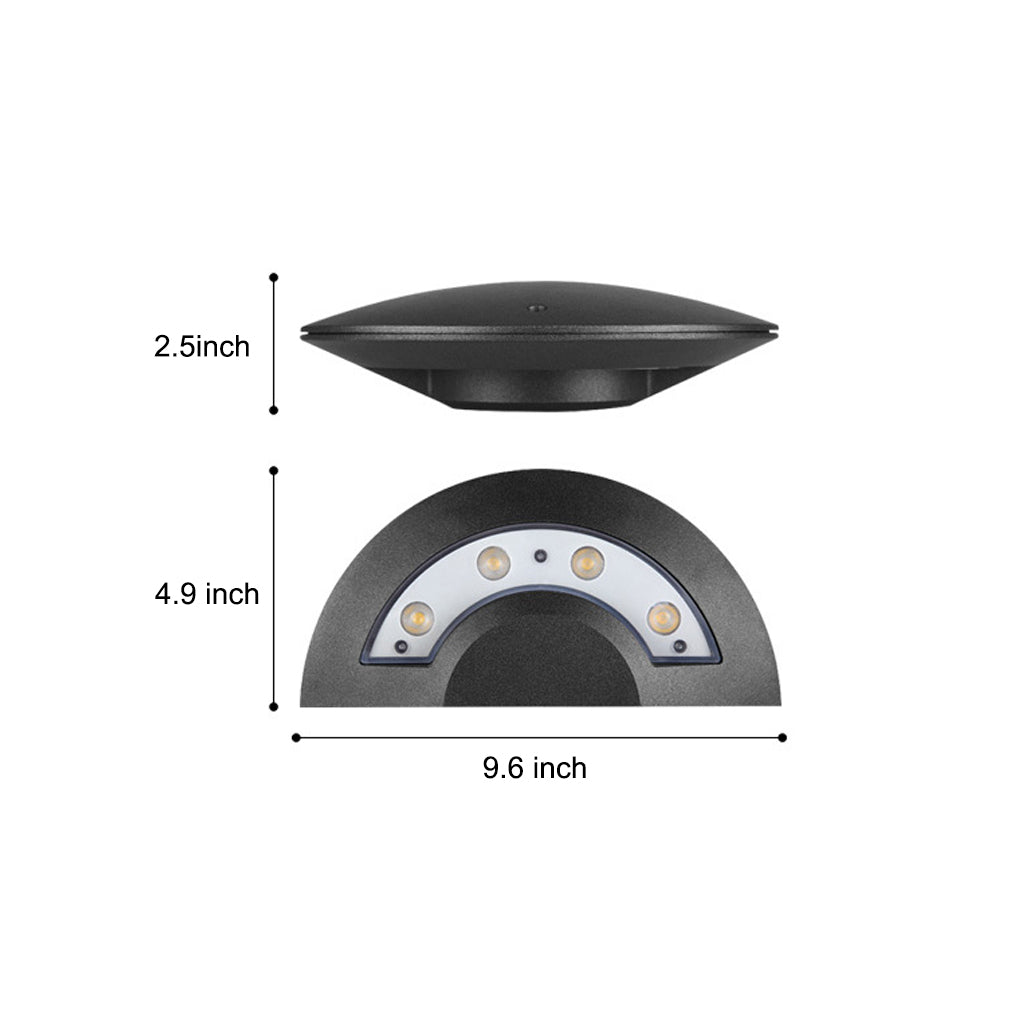 Modern Black Aluminum LED Outdoor Wall Sconce Waterproof Exterior Lighting for Garden Porch 4W Warm White