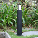 Modern Black Aluminum Square Outdoor Bollard Light for Path and Garden Illumination