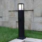Modern Black Aluminum Square Outdoor Bollard Light for Path and Garden Illumination