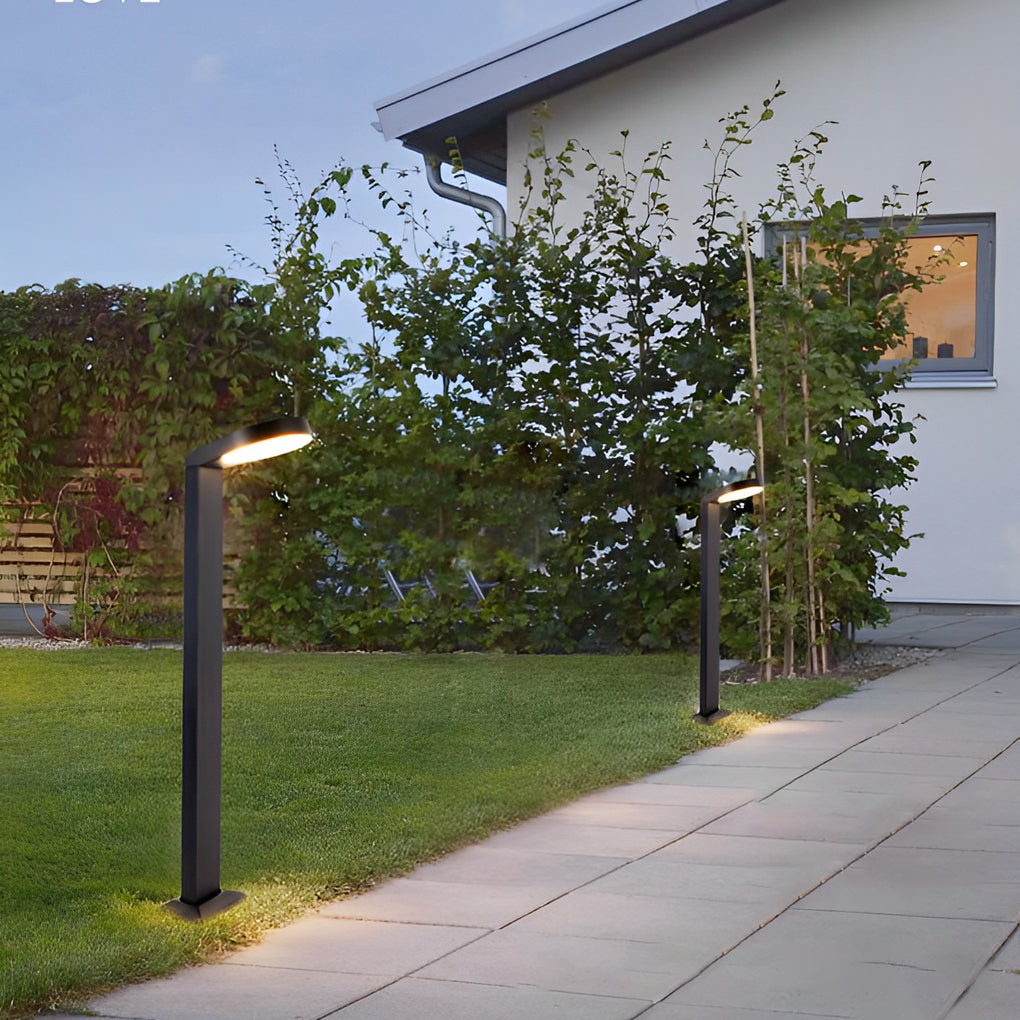 Modern Black Aluminum Waterproof LED Lawn Lamp for Outdoor Garden Path Lighting