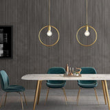 Modern Black and Gold Geometric Pendant Light Rounded Square Metal Hanging Fixture