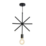 Modern Black and Gold Geometric Pendant Light Rounded Square Metal Hanging Fixture