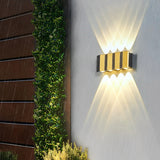 Modern Black and Gold IP65 Waterproof LED Outdoor Up and Down Wall Sconce Light