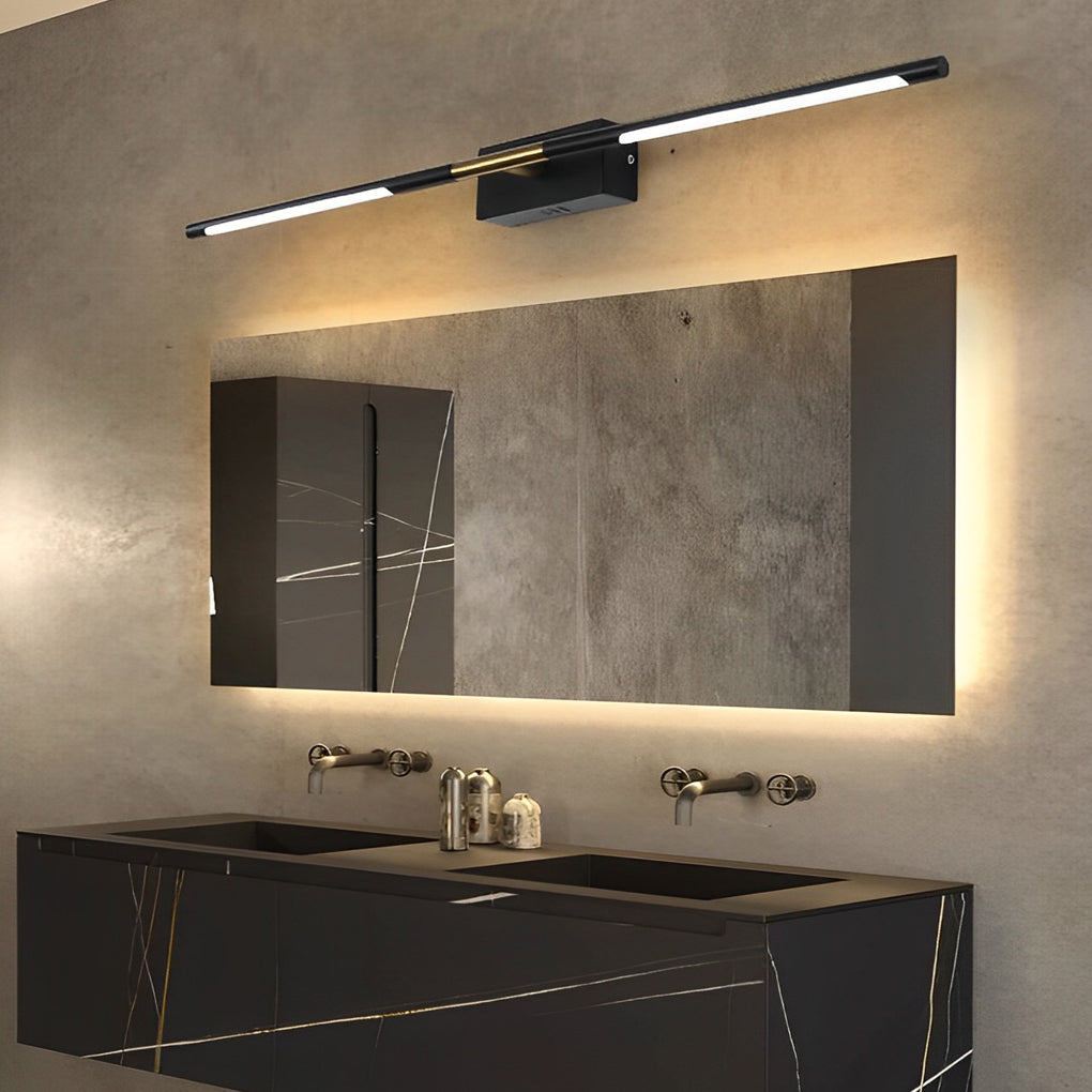 Modern Black and Gold Linear LED Bathroom Vanity Light Wall Sconce for Mirror and Powder Room