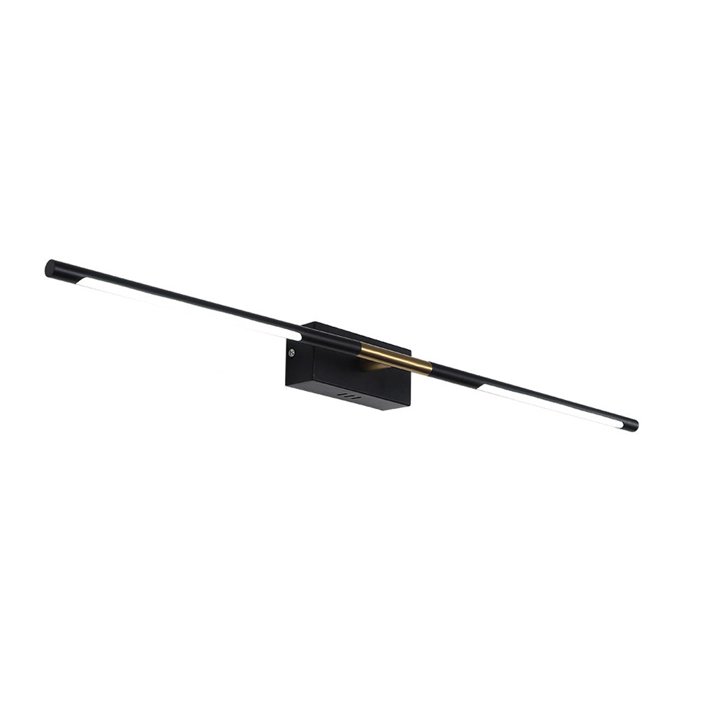 Modern Black and Gold Linear LED Bathroom Vanity Light Wall Sconce for Mirror and Powder Room