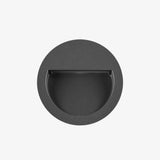 Modern Black Circular LED Outdoor Step Light and Exterior Wall Sconce for Patios and Stairways