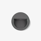 Modern Black Circular LED Outdoor Step Light and Exterior Wall Sconce for Patios and Stairways