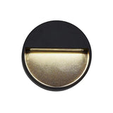 Modern Black Circular LED Outdoor Step Light and Exterior Wall Sconce for Patios and Stairways