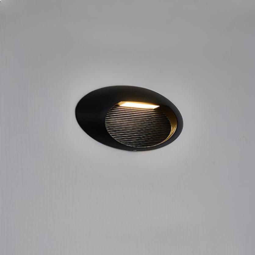 Modern Black Circular LED Outdoor Step Light and Exterior Wall Sconce for Patios and Stairways