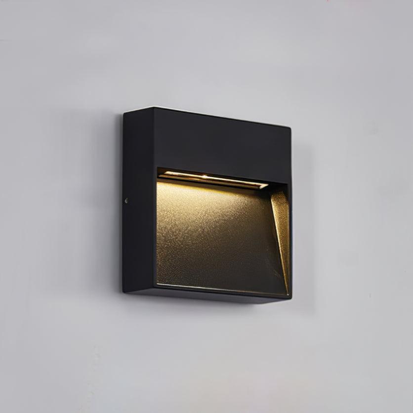 Modern Black Circular LED Outdoor Step Light and Exterior Wall Sconce for Patios and Stairways