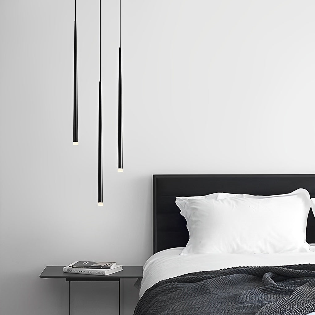 Modern Black Conical Tube Pendant Light COB LED Nordic Hanging Lamp for Dining Room