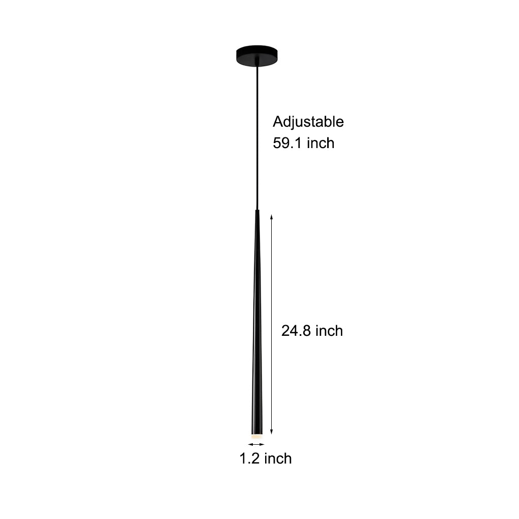 Modern Black Conical Tube Pendant Light COB LED Nordic Hanging Lamp for Dining Room
