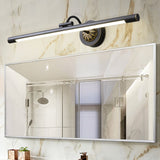 Modern Black Copper Adjustable LED Bathroom Vanity Light and Rotatable Linear Wall Sconce