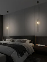 Modern Black Crystal Seeded Glass LED Pendant Light Adjustable Hanging Lamp for Interior Spaces