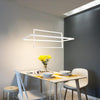 Modern Black Double Rectangle LED Pendant Light Hanging Ceiling Fixture for Dining Room