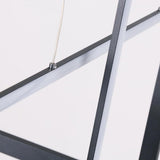 Modern Black Double Rectangle LED Pendant Light Hanging Ceiling Fixture for Dining Room