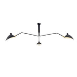 Modern Black Duckbill Shade Chandelier with Adjustable Swing Long Light Arms