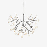 Modern Black Firefly LED Branch Chandelier Botanical Floral Ceiling Light Fixture