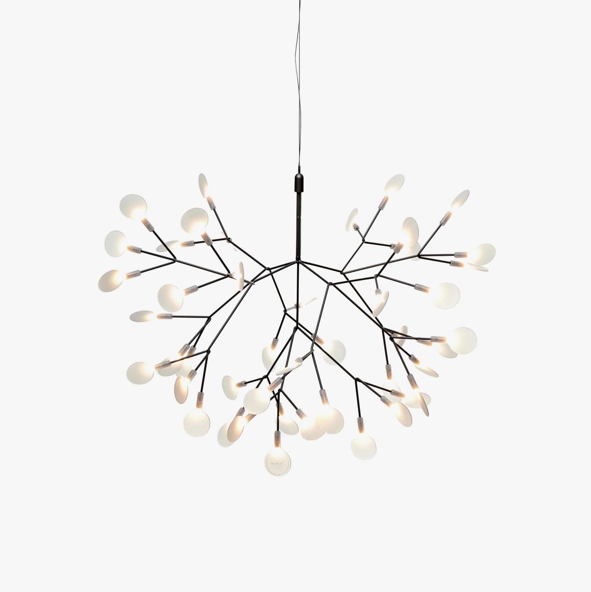 Modern Black Firefly LED Branch Chandelier Botanical Floral Ceiling Light Fixture