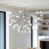 Modern Black Firefly LED Branch Chandelier Botanical Floral Ceiling Light Fixture