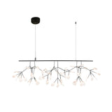 Modern Black Firefly LED Branch Chandelier Botanical Floral Ceiling Light Fixture