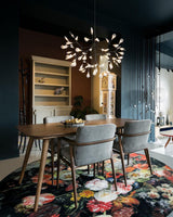 Modern Black Firefly LED Branch Chandelier Botanical Floral Ceiling Light Fixture