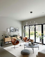 Modern Black Firefly LED Branch Chandelier Botanical Floral Ceiling Light Fixture