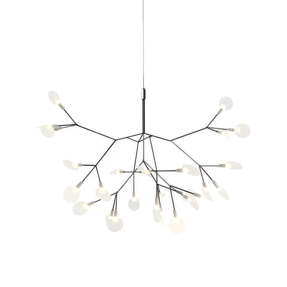 Modern Black Firefly LED Branch Chandelier Botanical Floral Ceiling Light Fixture