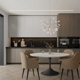 Modern Black Firefly LED Branch Chandelier Botanical Floral Ceiling Light Fixture