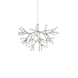 Modern Black Firefly LED Branch Chandelier Botanical Floral Ceiling Light Fixture