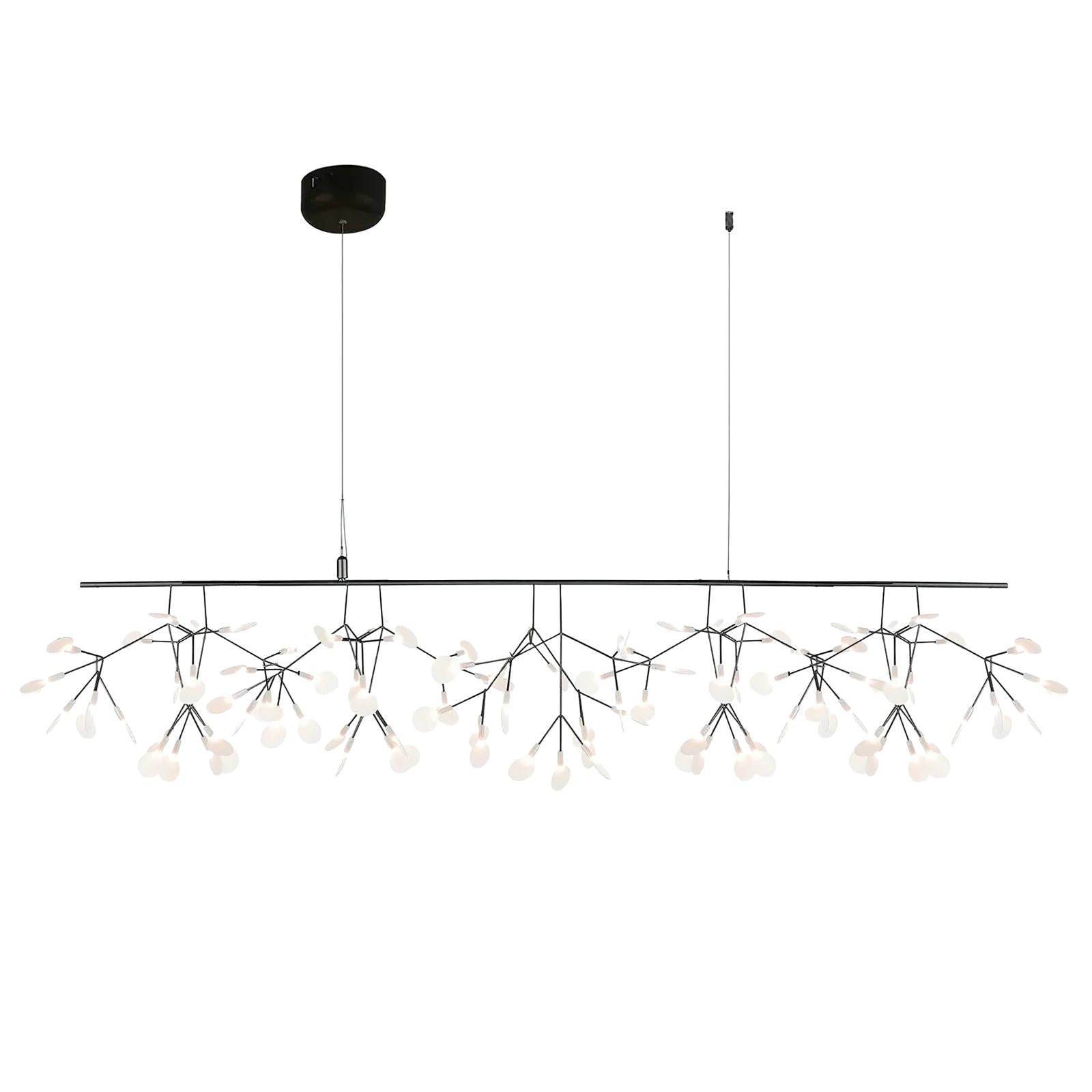 Modern Black Firefly LED Branch Chandelier Botanical Floral Ceiling Light Fixture