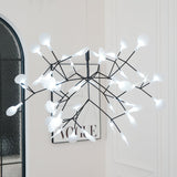 Modern Black Firefly LED Branch Chandelier Botanical Floral Ceiling Light Fixture