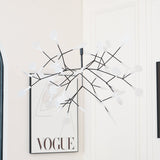 Modern Black Firefly LED Branch Chandelier Botanical Floral Ceiling Light Fixture