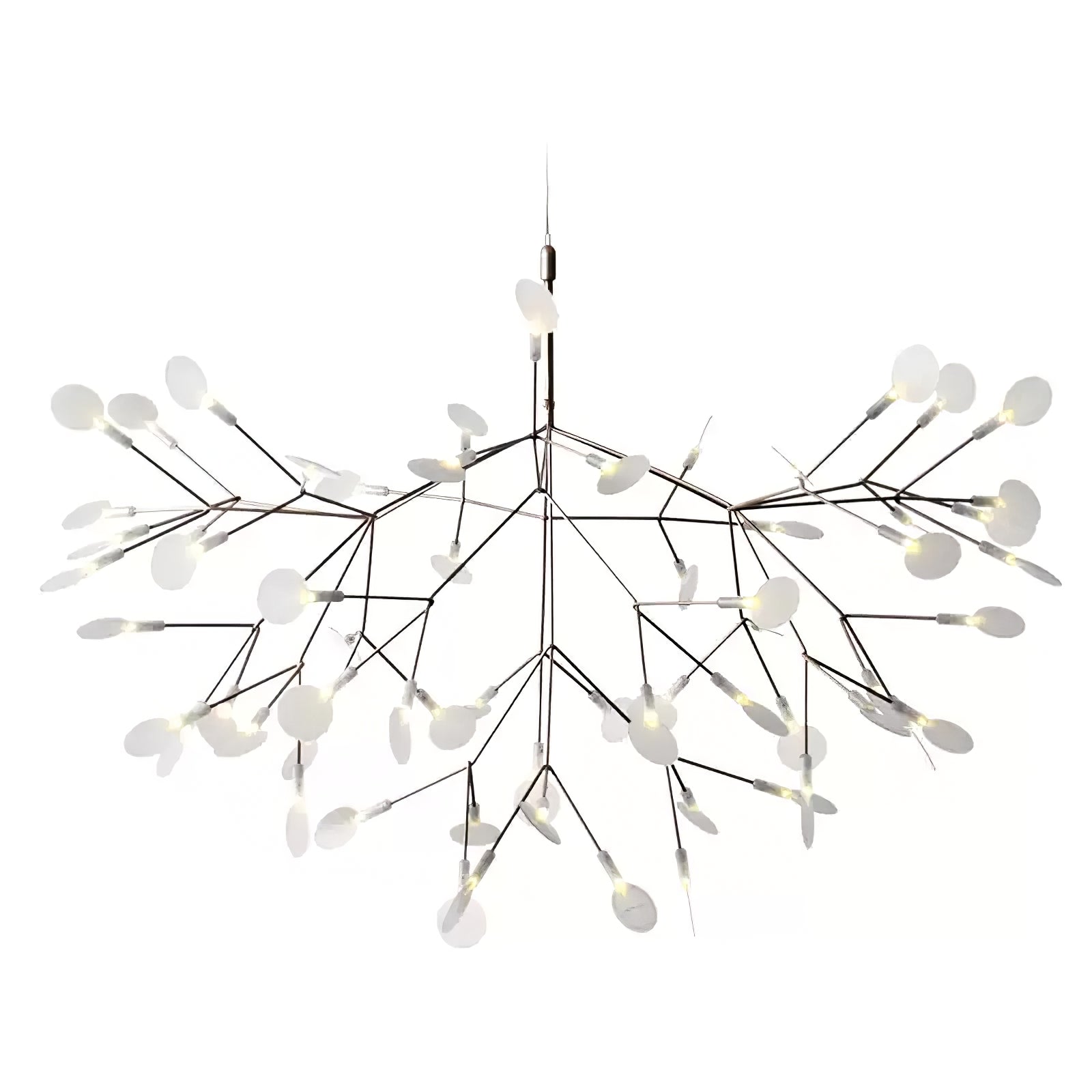 Modern Black Firefly LED Branch Chandelier Botanical Floral Ceiling Light Fixture