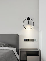 Modern Black Geometric Adjustable Wall Sconce for Bedside and Reading Nooks