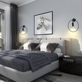 Modern Black Geometric Adjustable Wall Sconce for Bedside and Reading Nooks