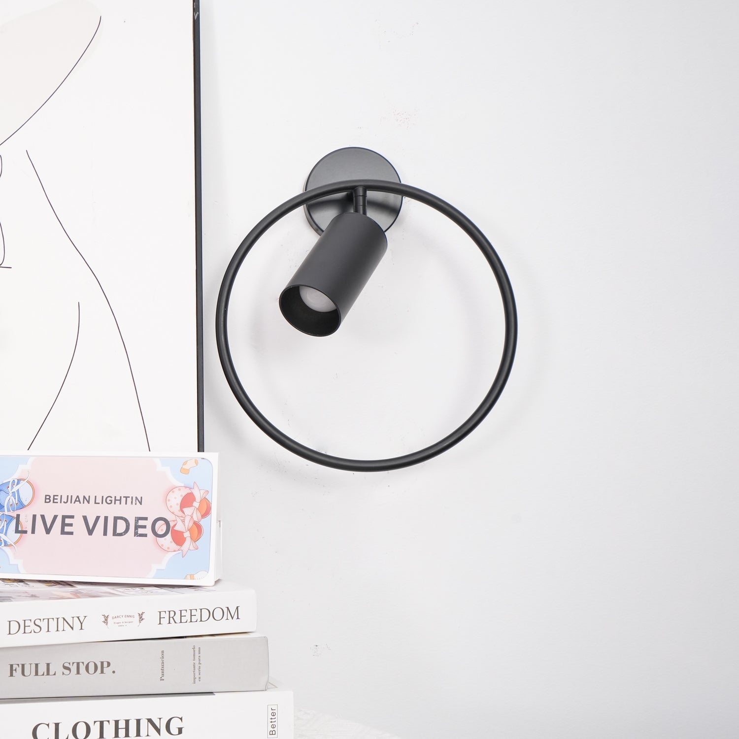 Modern Black Geometric Adjustable Wall Sconce for Bedside and Reading Nooks