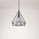 Modern Black Geometric Island Chandelier 3 Light Lantern Pendant Fixture for Kitchen Dining Room